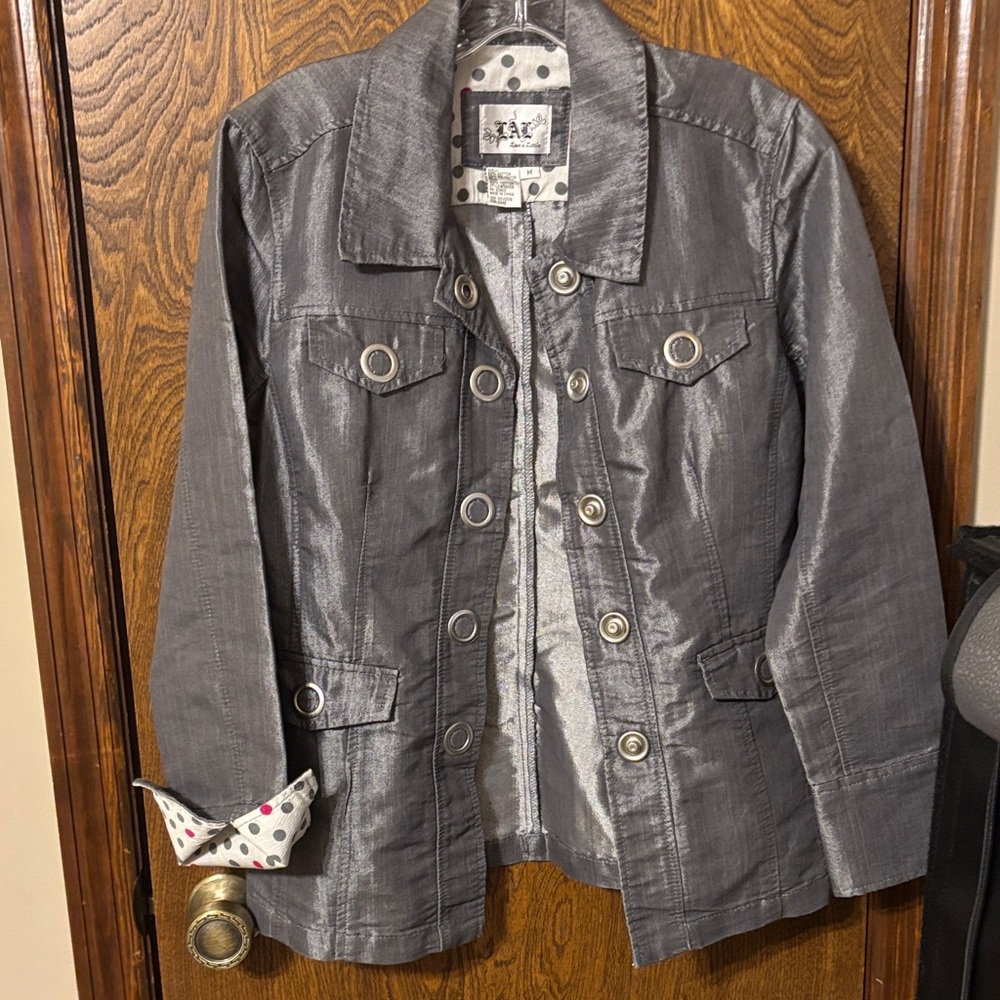 Live a Little Shimmering Silver Jean Jacket